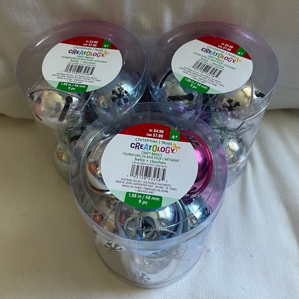 NWT Creatology Christmas Large Jingle Bells Lot of 3